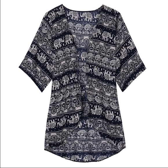 ⚡️✂️Sale! Boho paisley & elephant coverup/ kimono - Picture 3 of 3
