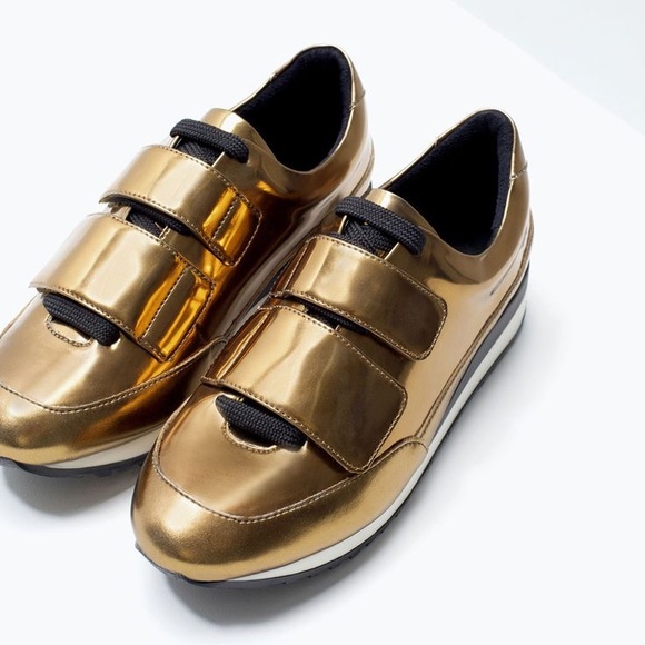 Zara bronze sneakers with Velcro