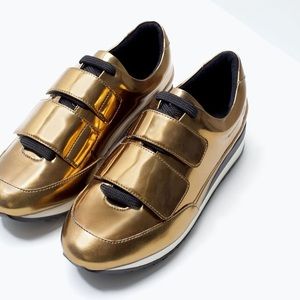 Zara bronze sneakers with Velcro