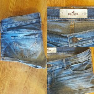 Hollister Light Wash Low-Rise Short-Shorts