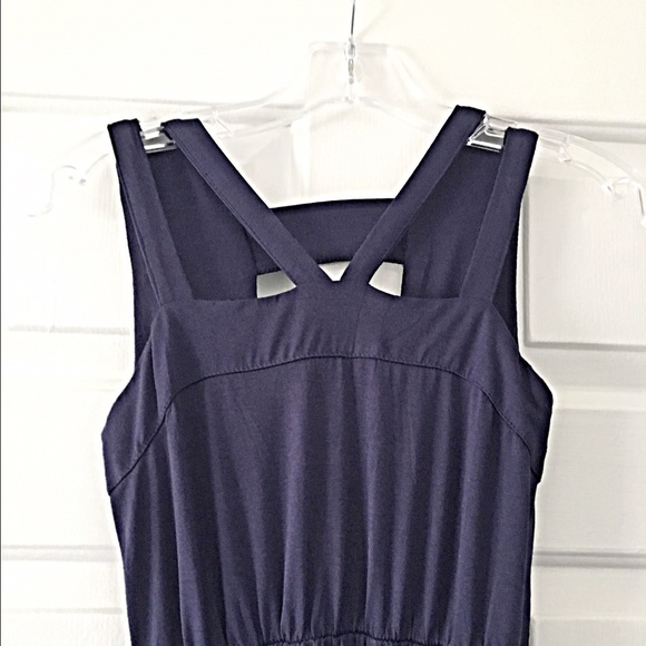 New! navy midi caged back cross front dress!👠LAST - Picture 2 of 3
