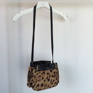 JEROME DREYFUSS Carlito leopard pony hair purse