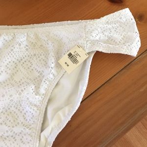 Crochet white bikini bathing suit bottom