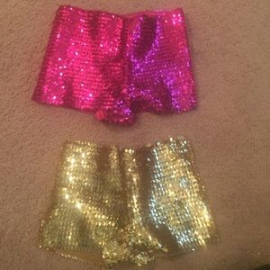 Sequin shorts pink and gold