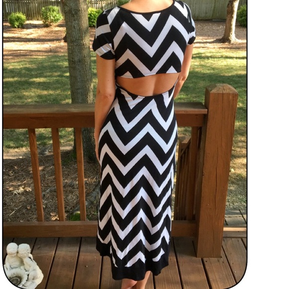 Hi lo chevron midi w/back cut out! Last chance! - Picture 3 of 3