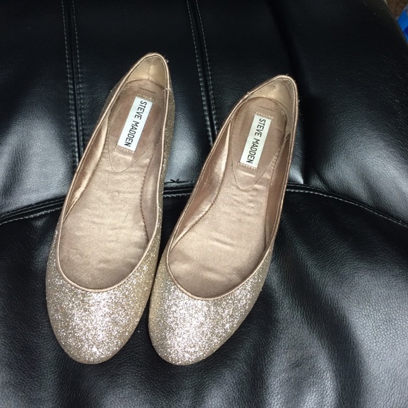 Gold, glitter, Steve Madden flats