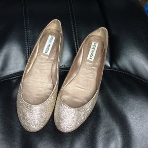 Gold, glitter, Steve Madden flats
