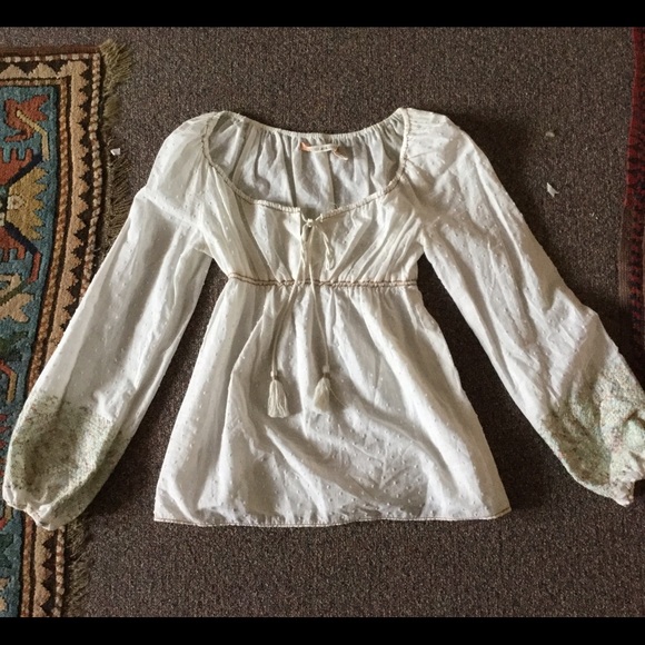 Dotted Swiss Peasant Top