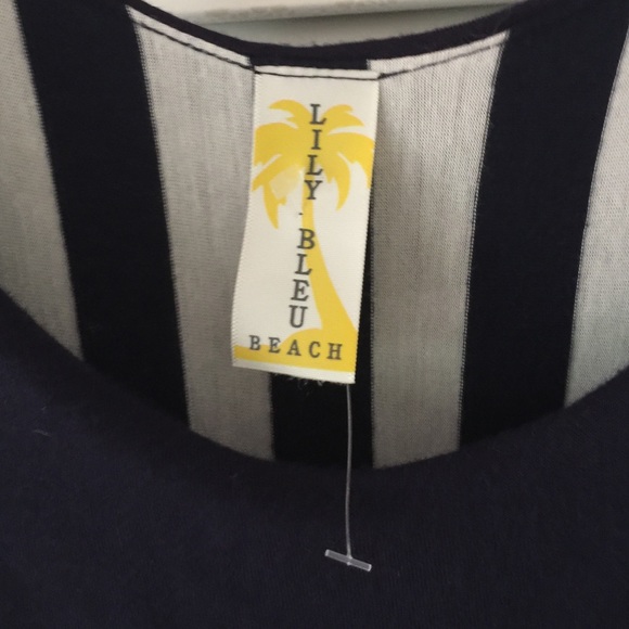 Full length navy and white striped dress - Picture 4 of 4