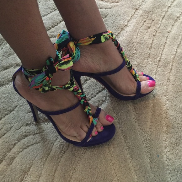 Colin Stuart tie up suede; multi color