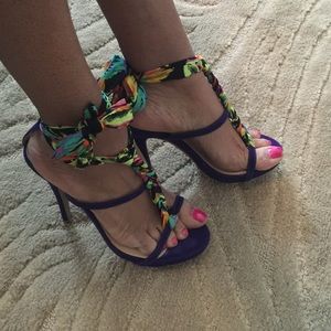 Colin Stuart tie up suede; multi color
