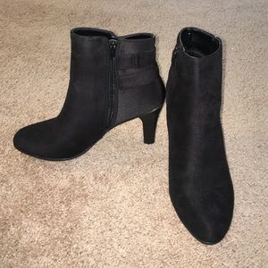 Black suede booties