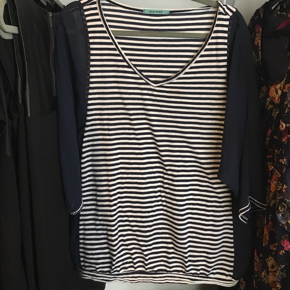 Striped slouchy top AND short sleeve striped top