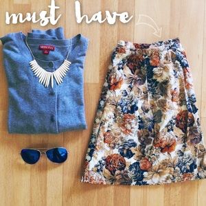 F21- Floral Skirt