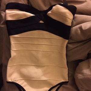 Gold bandage one piece swimsuit