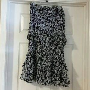 Beautiful black with white floral design skirt