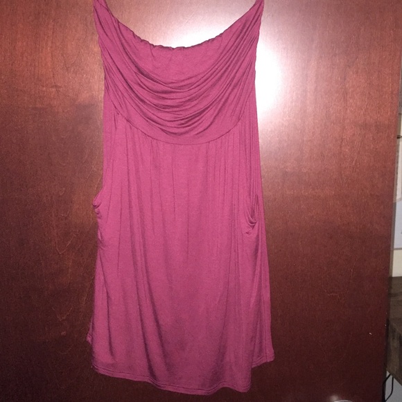 Strapless garnet dress