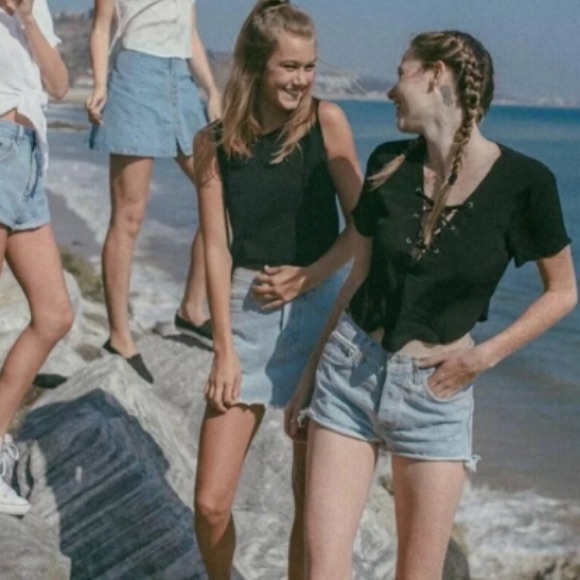 LAST ONE Black tie up blouse - Picture 3 of 3