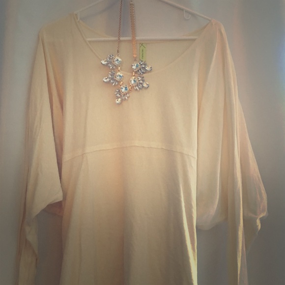 Cream free people Shirt dress.
