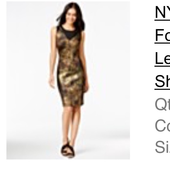 Foiled faux-leather trim sheath dress - Picture 1 of 4