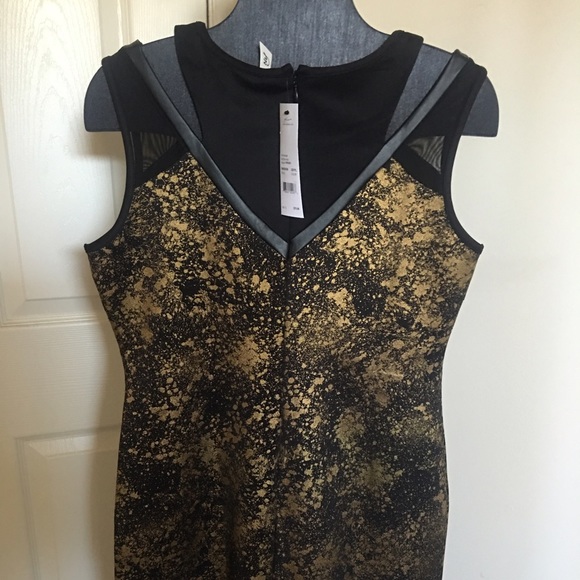 Foiled faux-leather trim sheath dress - Picture 3 of 4