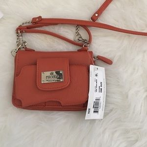 Nicole orange small cross body purse