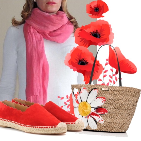 Red Cotton Drapped Scarf