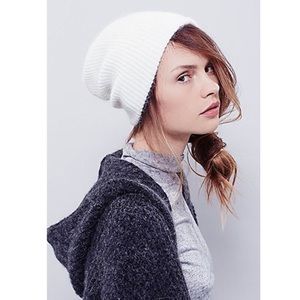 Free People Ivory Soft Fuzzy Beanie