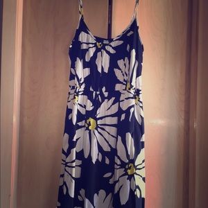 Black sundress with yellow and white flowers