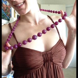 Vintage Bold Purple Bohemian Bead Ball Necklace Vintage Bold Purple Bohemian Bead Ball Necklace