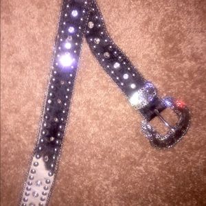 Genuine Leather Black Country Western Belt