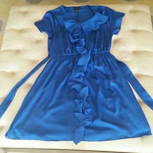 Blue ruffle detail dress from Lane Bryant
