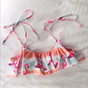 VS Pink Flouncy Flamingo Swim Top