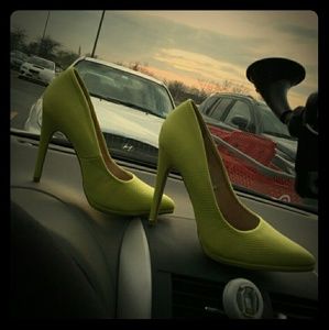 Neon green heels