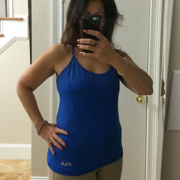 Fila long camisole electric blue full size pocket - Picture 1 of 4