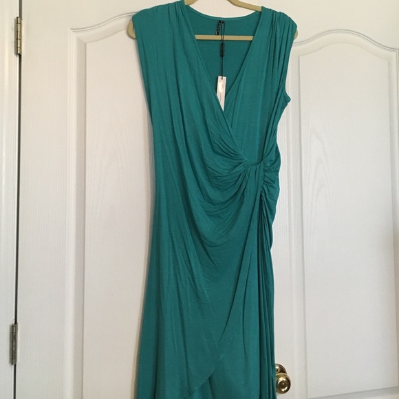 Amelia Dresses & Skirts - Amelia Turquoise Faux Wrap Dress
