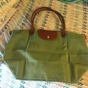 Green large long champ bag