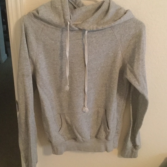 Heathered gray hooded sweatshirt