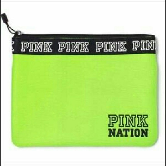 Victoria Secret neon green swim suit bag