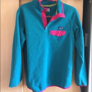Blue/pink Patagonia Re-Tool Snap T Pullover