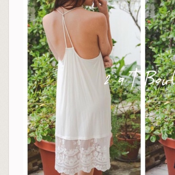 🎉SALE 🎉White T-back slip dress extender - Picture 2 of 3