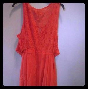 Sleeveless Beautiful Orange Plus Dress