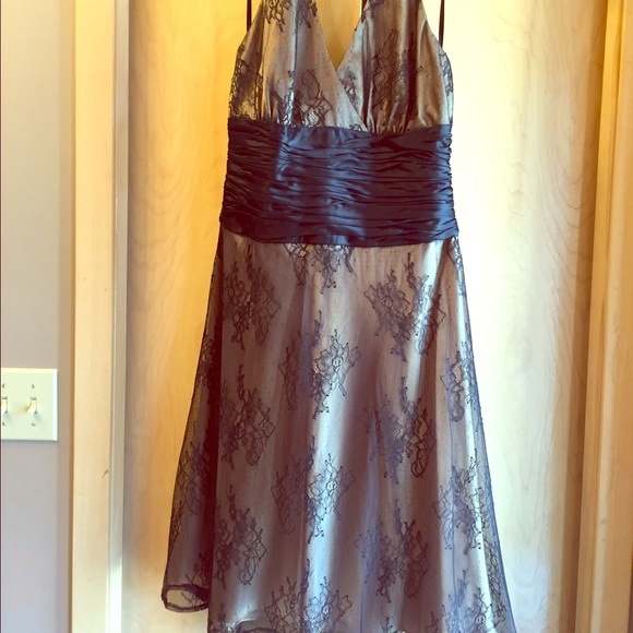 Formal black and gold halter dress
