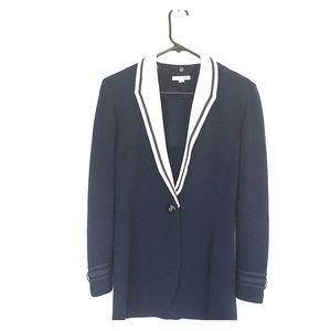 St. John Knit Topper with Collar (Navy Blue)