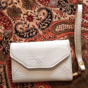 Hype White Leather Wristlet 5x3-1/2