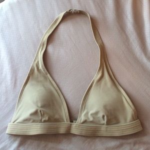 Beige halter bikini top