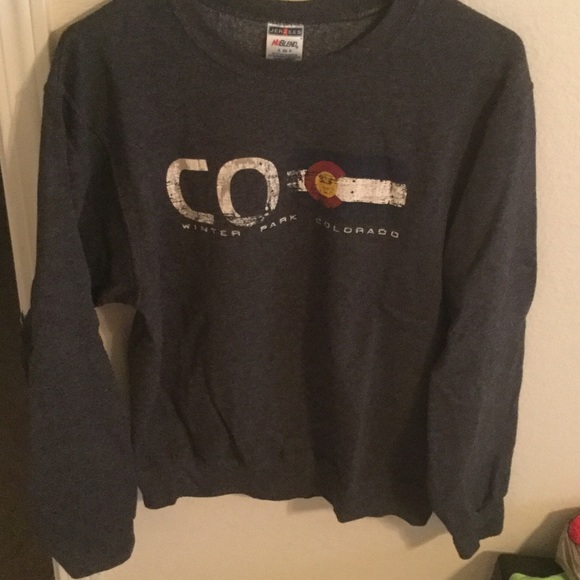 Winter Park Colorado gray crewneck sweater