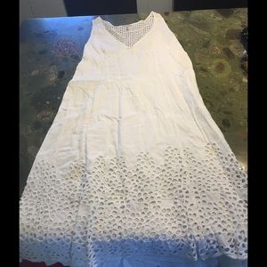 White cotton dress, lined