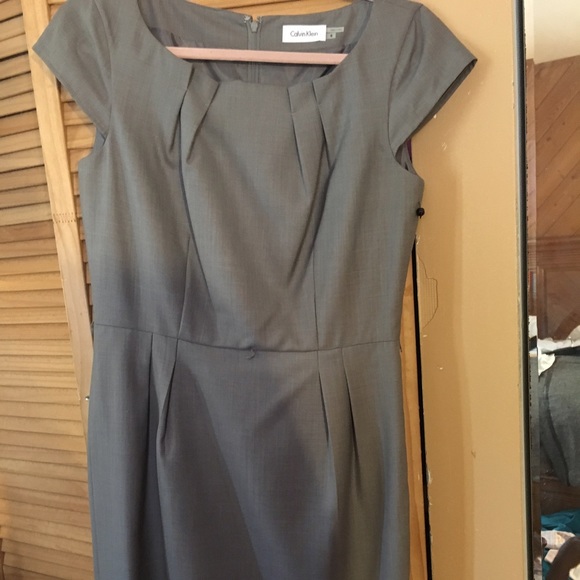 Grey Calvin Klein knee length dress size 6.