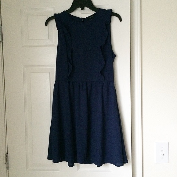 Navy blue ruffle dress